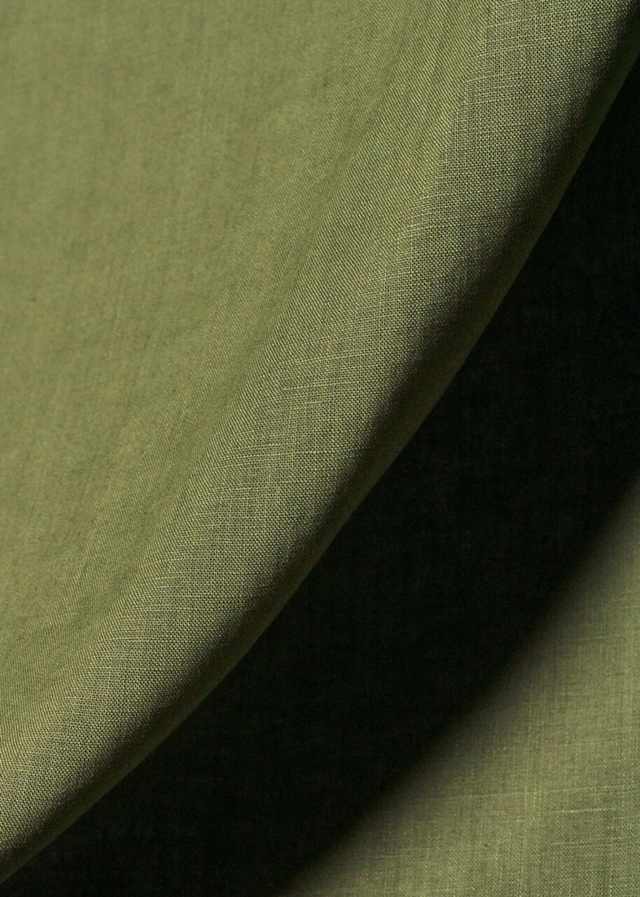1 Yard Stone Washed Oregano Pure Linen Fabric Midweight 54 Inches Wide